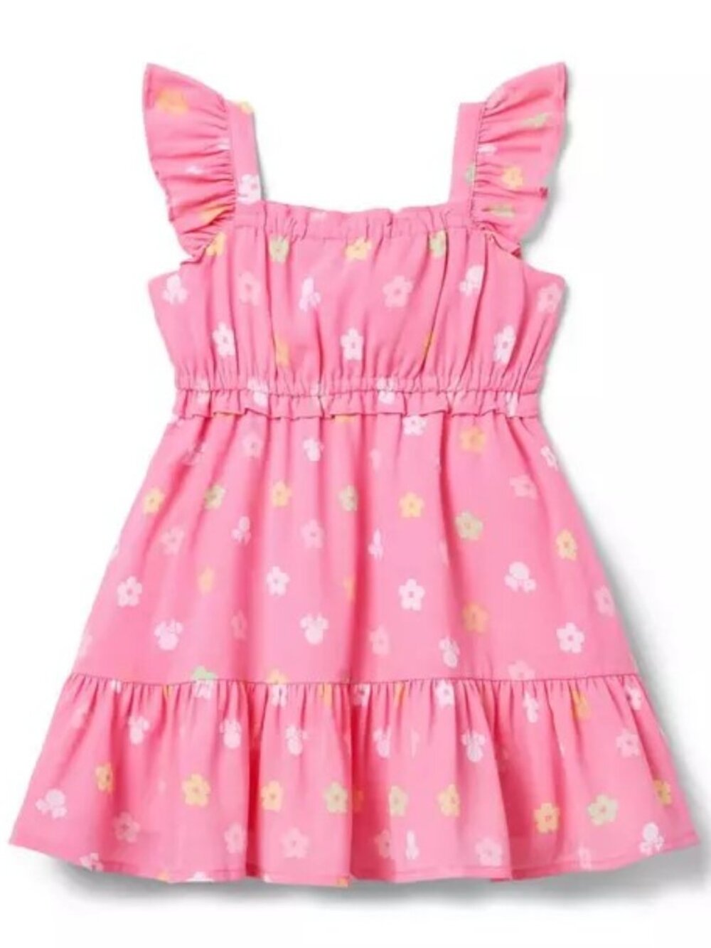 Janie and Jack x Disney Minnie Mouse Daytrip Chiffon Sundress, Bright Pink, 6